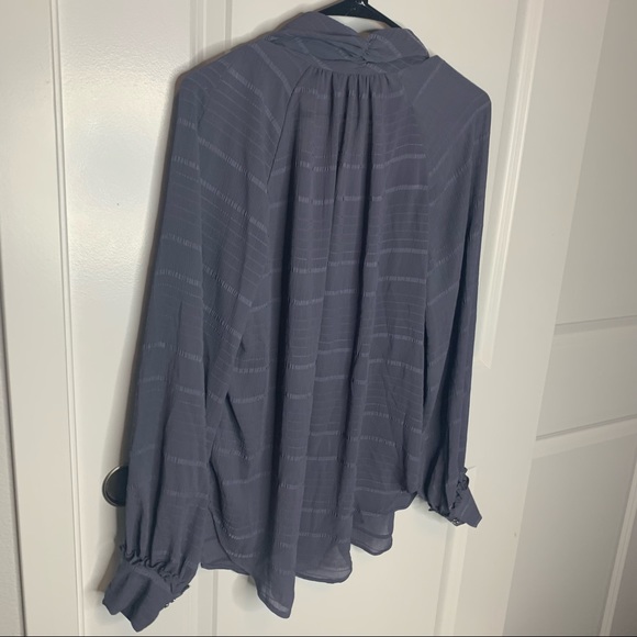 Anthropologie Feather Bone Blue Button Up Blouse - Picture 8 of 8